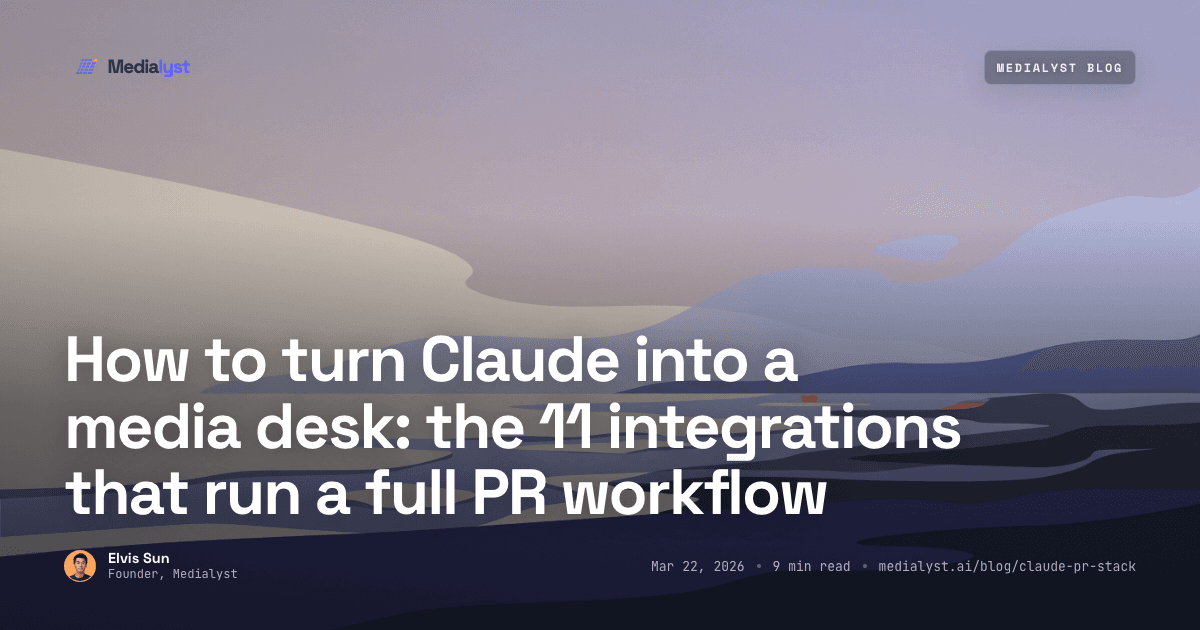 How to turn Claude into a media desk: the 11 integrations that run a full PR workflow