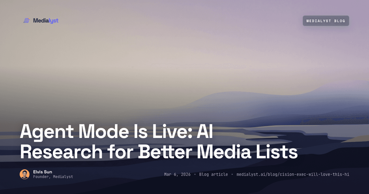 Agent Mode Is Live: AI Research for Better Media Lists