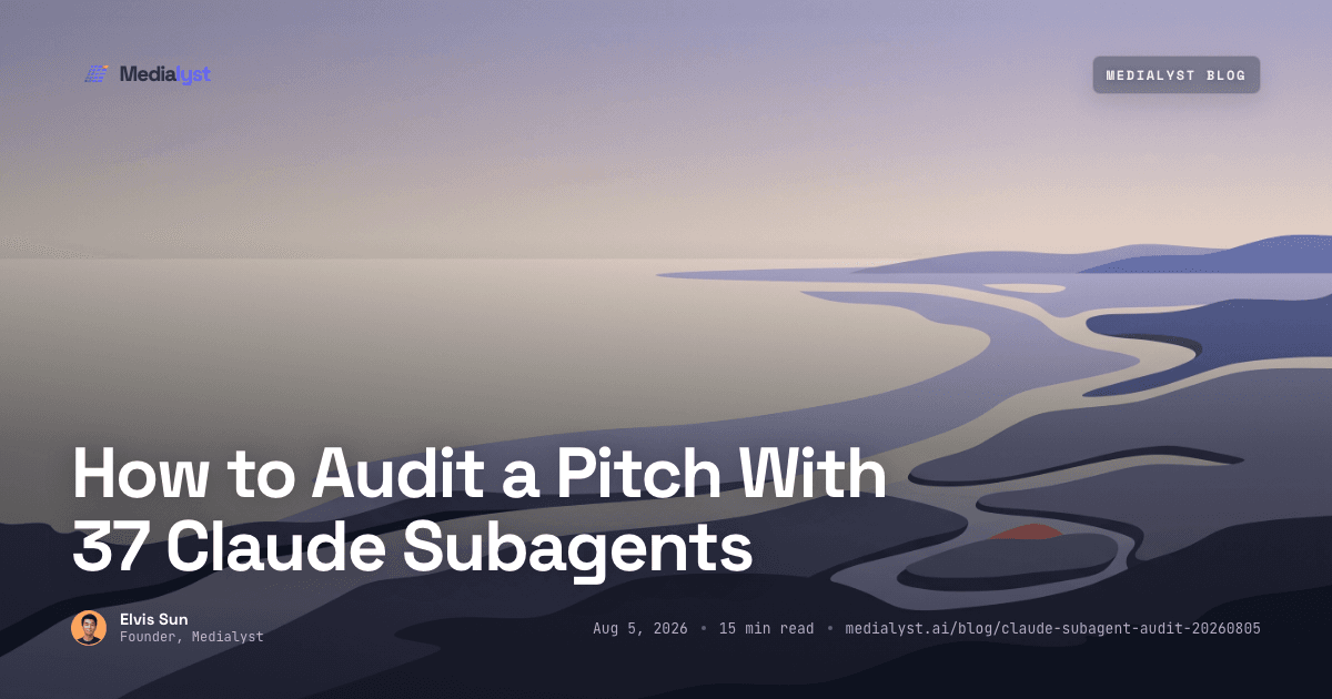 How to Audit a Pitch With 37 Claude Subagents
