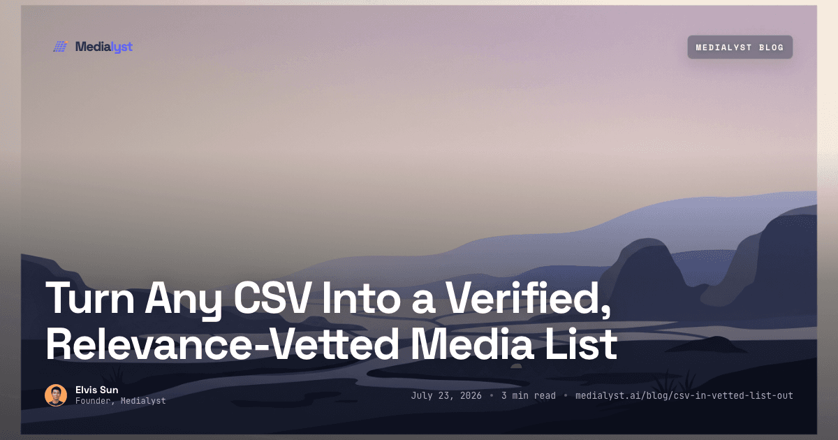 Turn Any CSV Into a Verified, Relevance-Vetted Media List