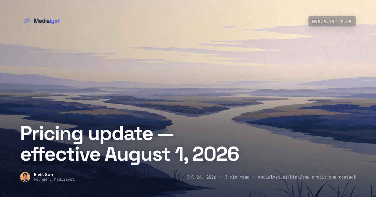 Pricing update — effective August 1, 2026