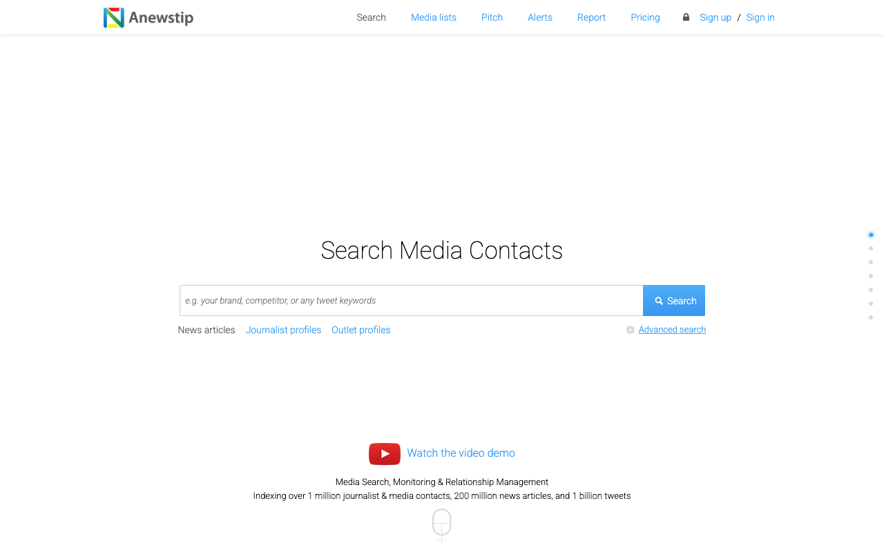 Anewstip interface