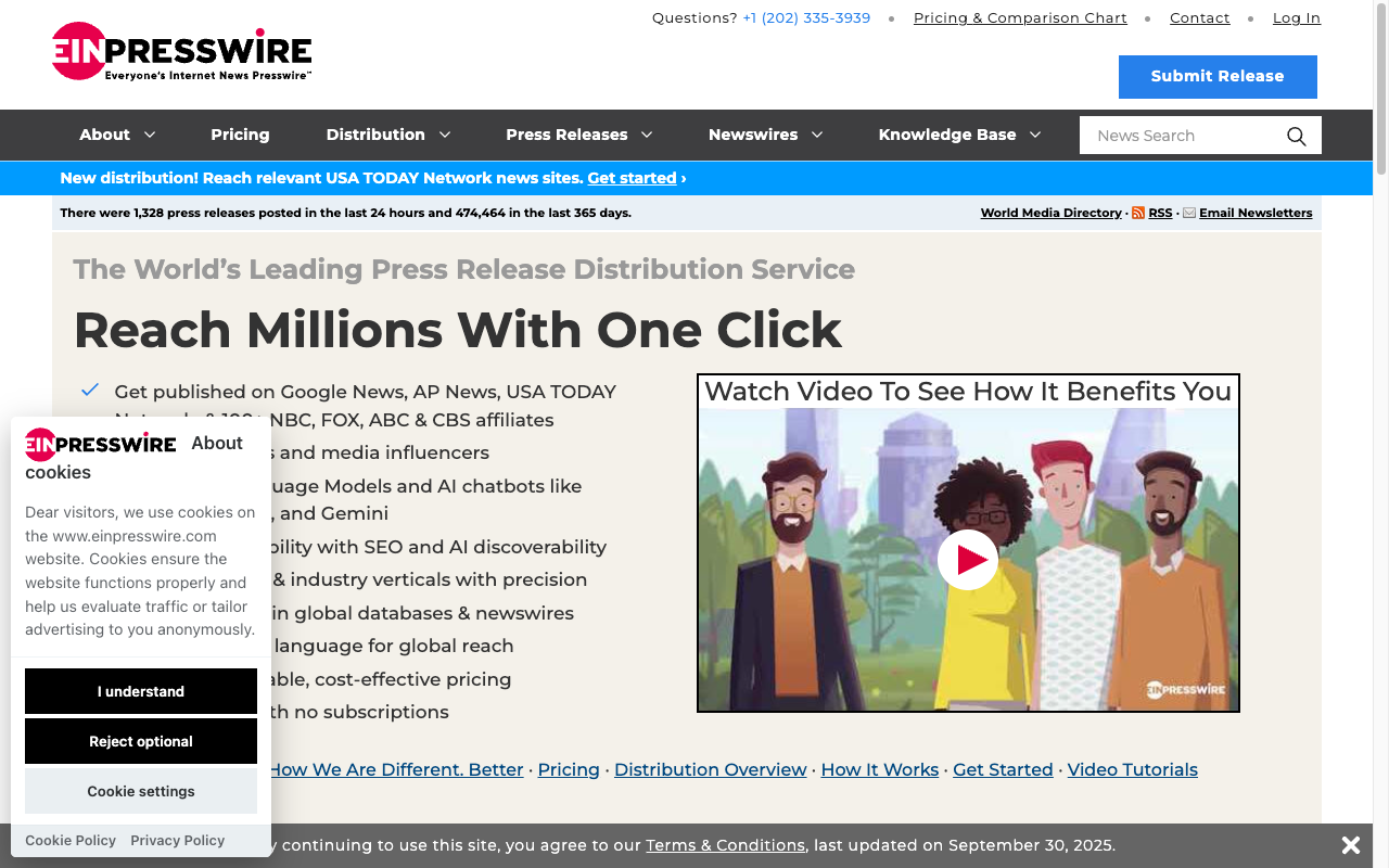 EIN Presswire interface