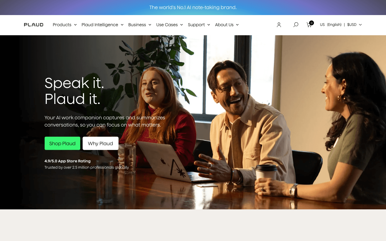 Plaud NotePin S and Note Pro interface