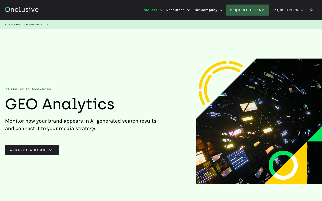 Onclusive GEO Analytics interface