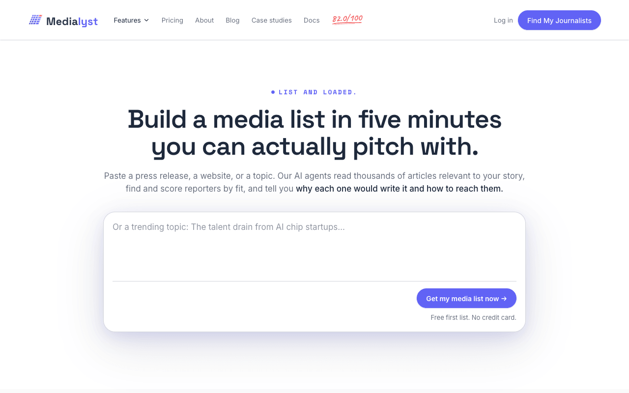 Medialyst interface