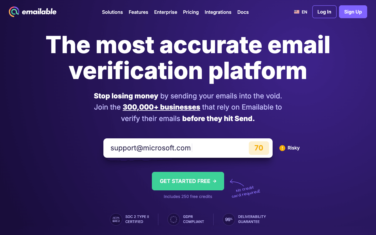 Emailable interface