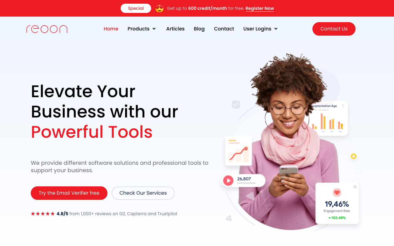 Reoon Email Verifier interface