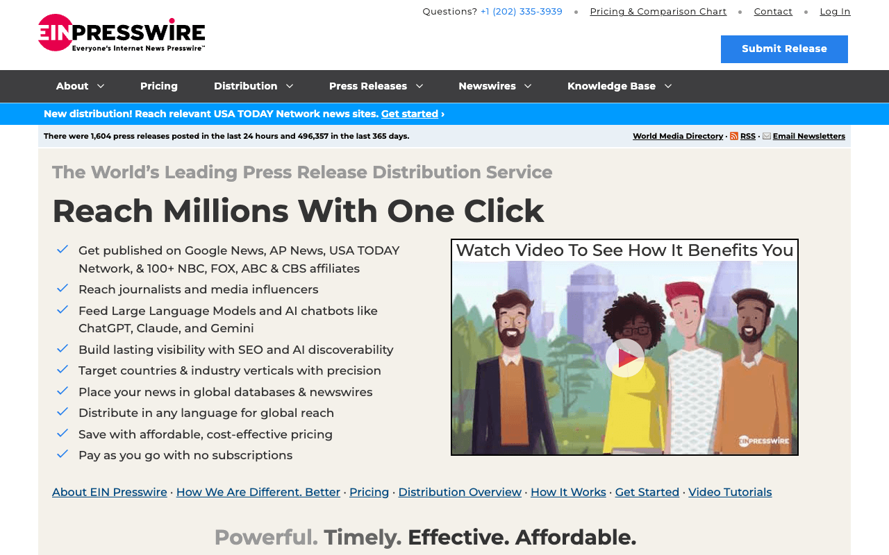 EIN Presswire interface