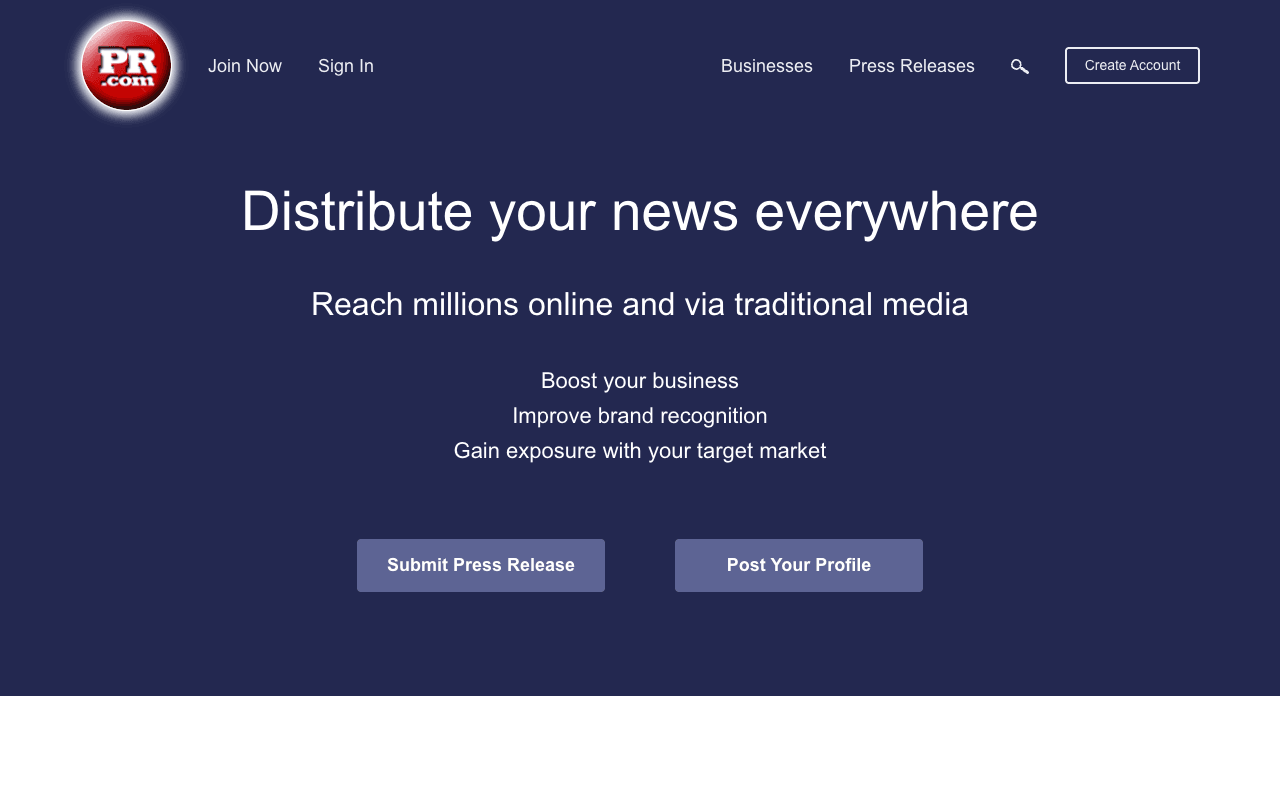 PR.com interface