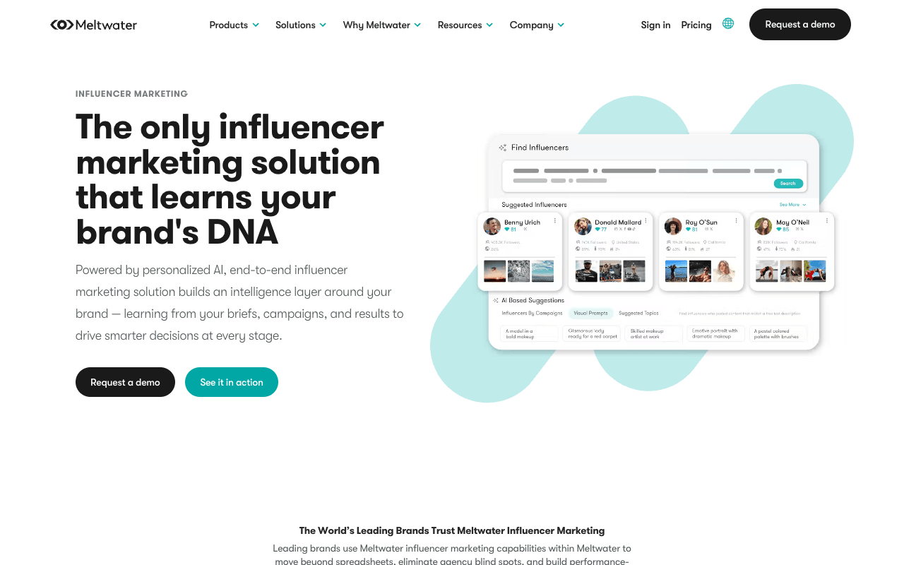 Meltwater Influencer Marketing interface