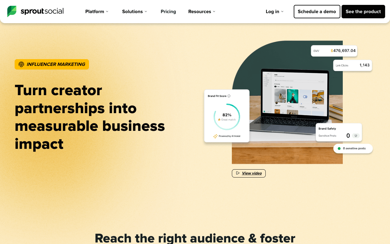 Sprout Social Influencer Marketing interface