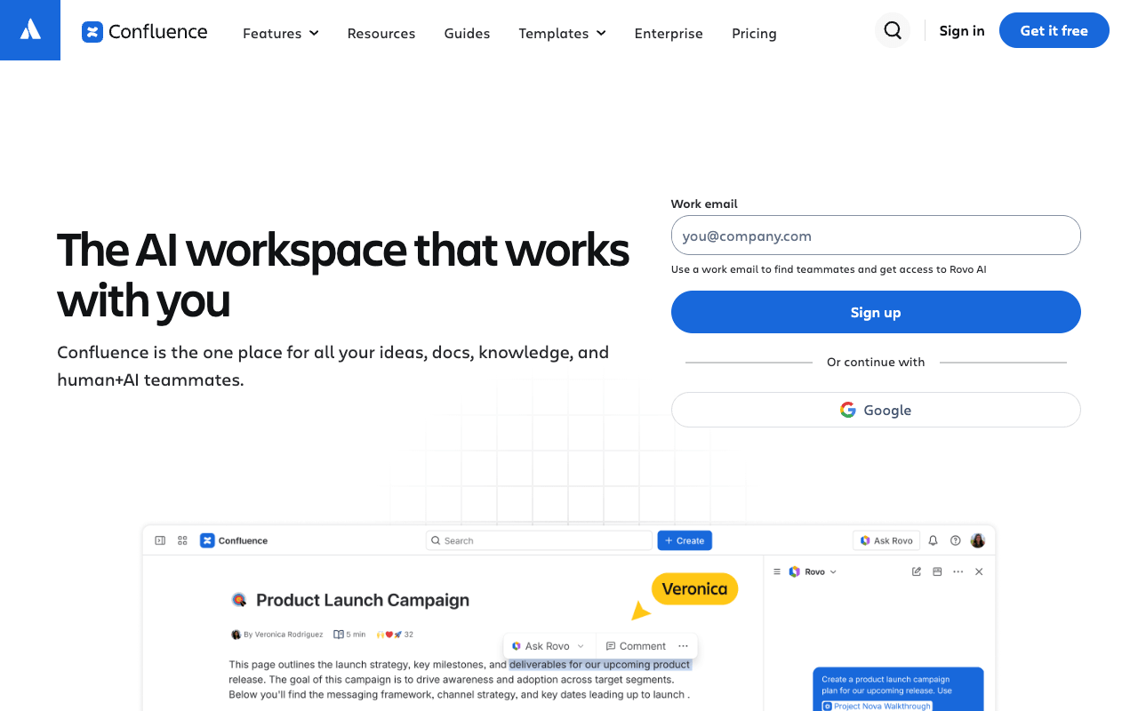 Confluence interface