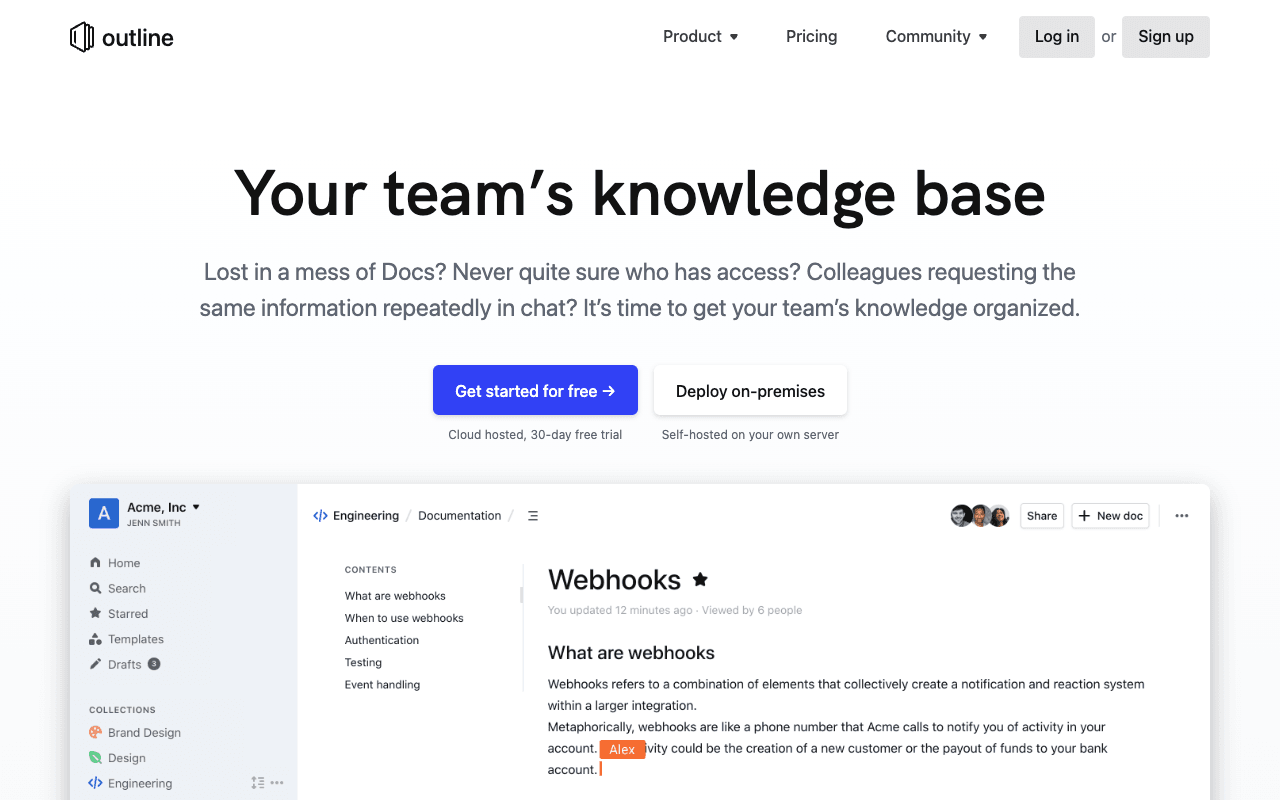 Outline interface