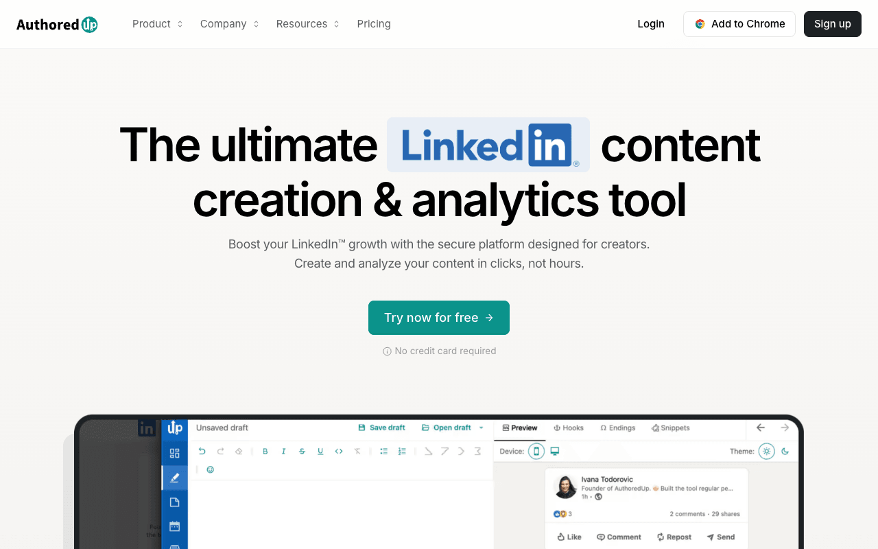 AuthoredUp interface