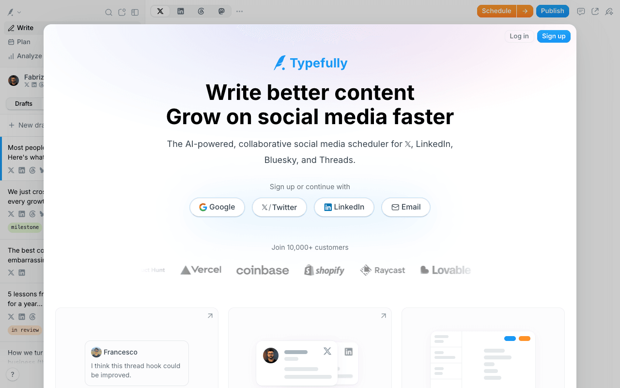 Typefully interface