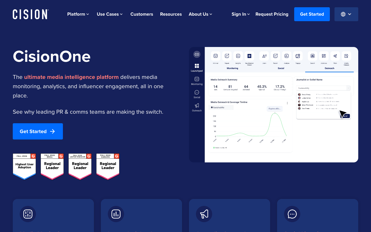 Cision (CisionOne) interface