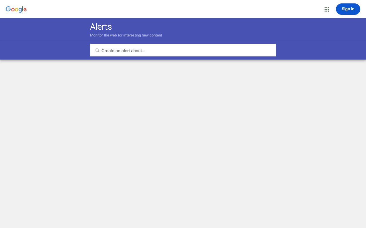 Google Alerts interface