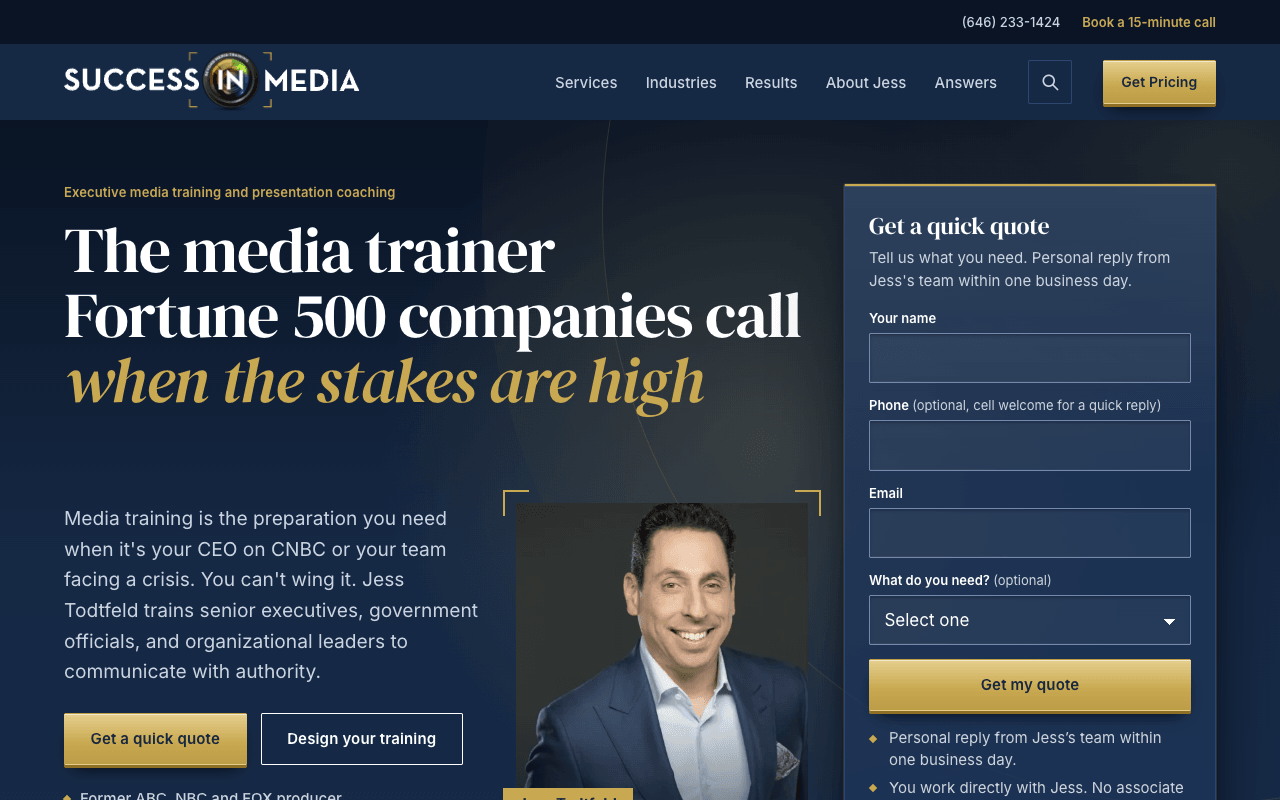 Success in Media interface