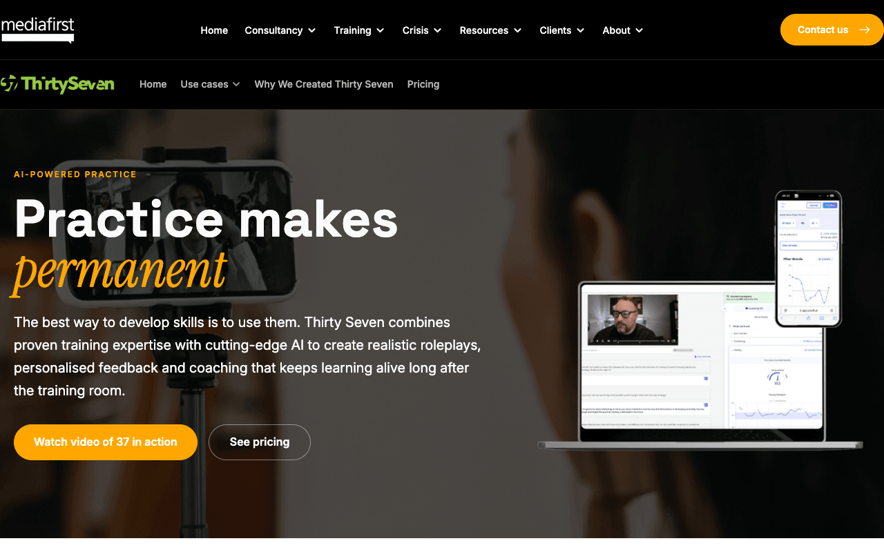 Thirty Seven by Media First interface