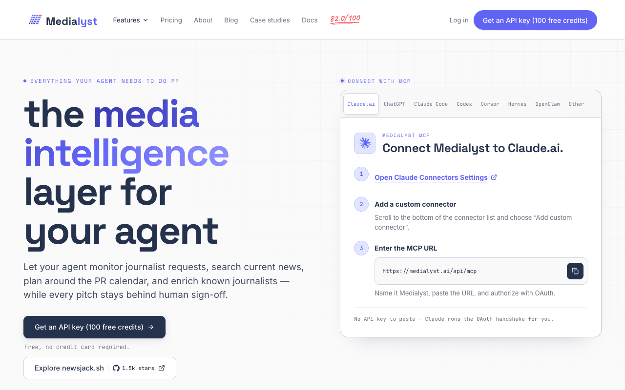 Medialyst news search API interface