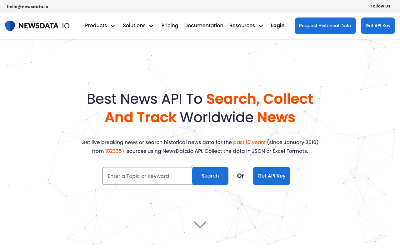 NewsData.io interface