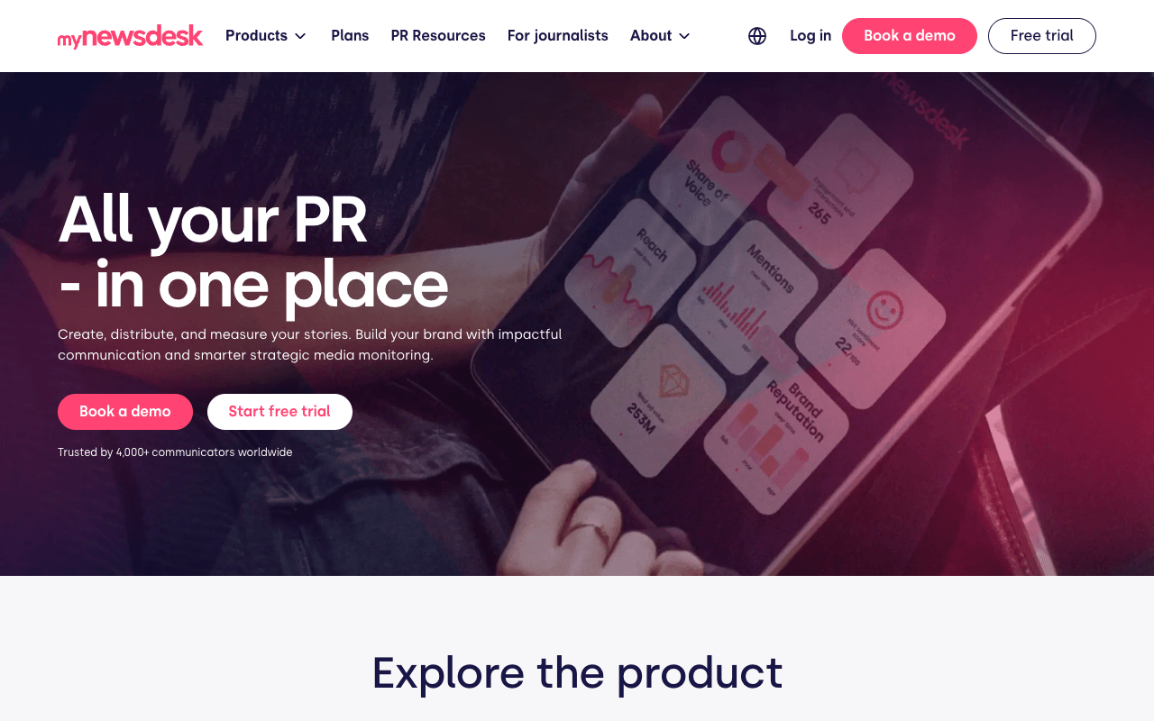 Mynewsdesk interface