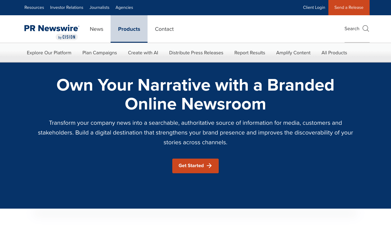 PR Newswire MediaRoom interface