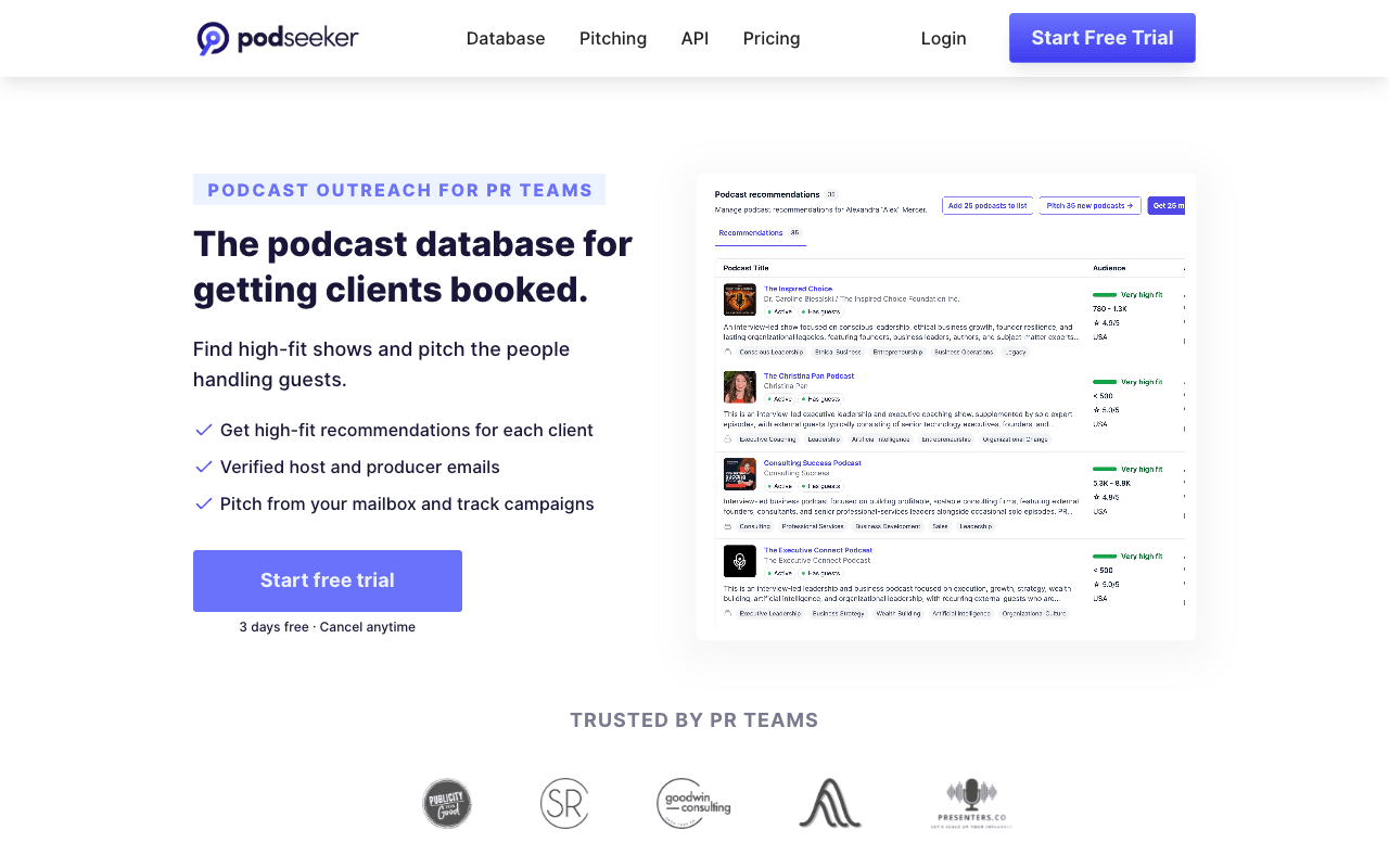 Podseeker interface