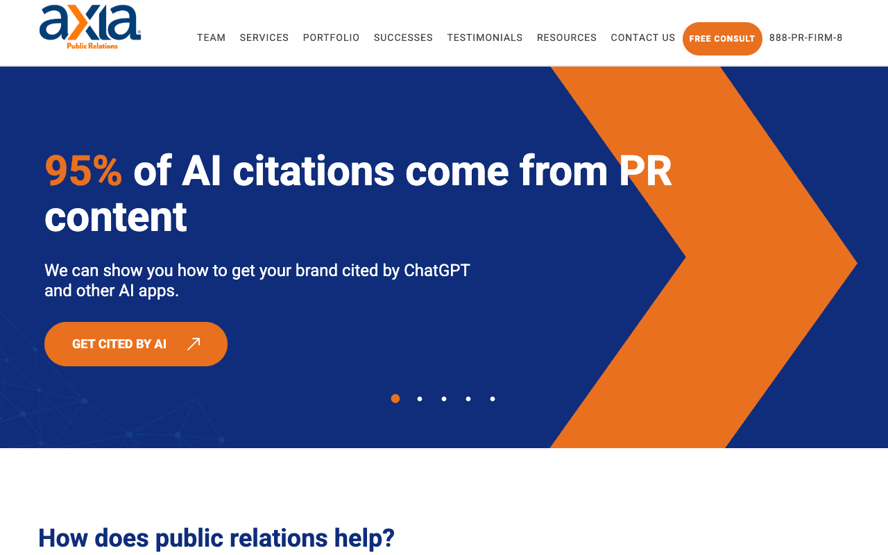 Axia Public Relations interface