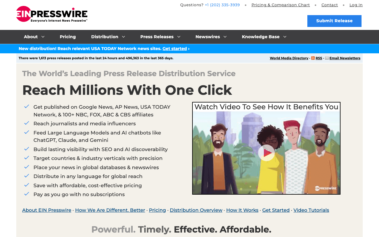 EIN Presswire interface