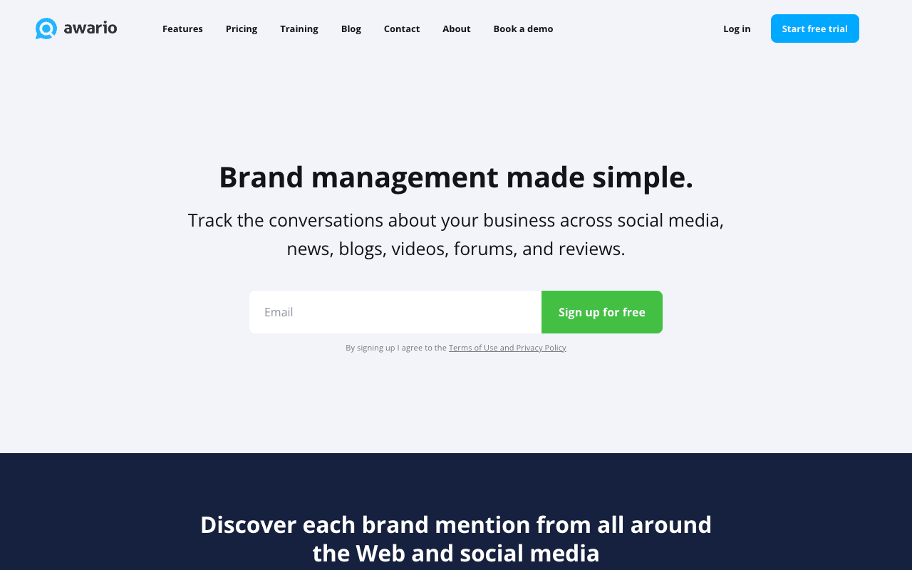 Awario interface